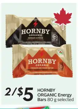 Sobeys HORNBY ORGANIC Energy Bars offer