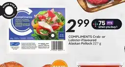 Sobeys COMPLIMENTS Crab-or Lobster-Flavoured Alaskan Pollock offer