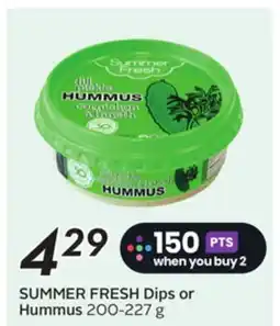 Sobeys SUMMER FRESH Dips or Hummus offer