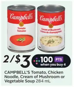 Sobeys Tomato, Chicken Noodle, Cream of Mushroom or Vegetable Soup offer