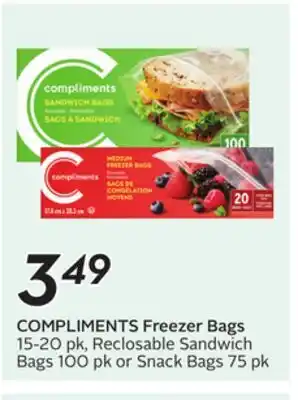 Sobeys COMPLIMENTS Freezer Bags offer
