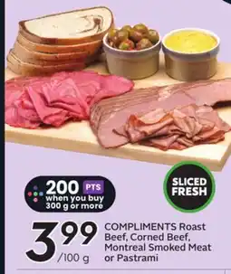 Sobeys COMPLIMENTS Roast Beef, Corned Beef, Montreal Smoked Meat or Pastrami offer
