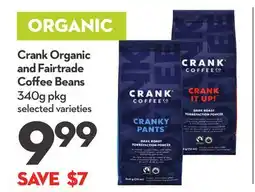 Longo's Crank Organic and Fairtrade Coffee Beans offer