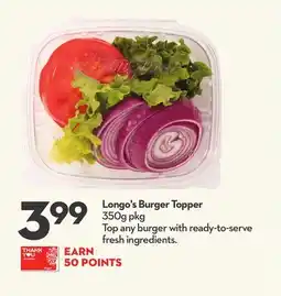 Longo's Burger Topper offer