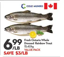 Longo's Fresh Ontario Whole Dressed Rainbow Trout offer
