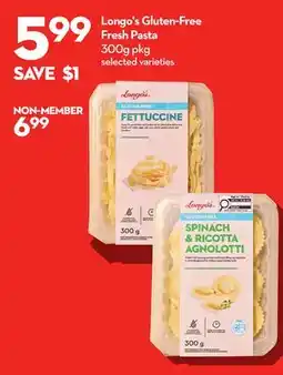 Longo's Gluten-Free Fresh Pasta offer