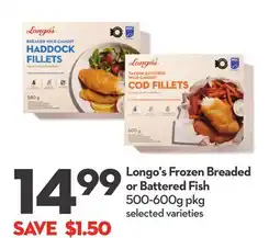 Longo's Frozen Breaded or Battered Fish offer