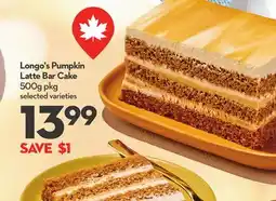 Longo's Pumpkin Latte Bar Cake offer