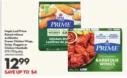 Longo's Prime Raised without Antibiotics Frozen Chicken Wings, Strips, Nuggets or Chicken Meatballs offer