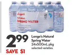 Longo's Natural Spring Water offer