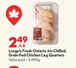 Longo's Fresh Ontario Air-Chilled, Grain-Fed Chicken Leg Quarters offer