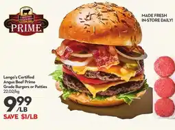 Longo's Certified Angus Beef Prime Grade Burgers or Patties offer