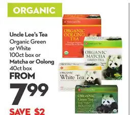 Longo's Organic Green or White 100ct box or Matcha or Oolong 40ct box offer