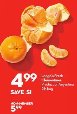 Longo's Fresh Clementines offer