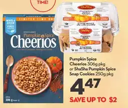 Longo's Cheerios 306g pkg or Pumpkin Spice Snap Cookies 250g pkg offer