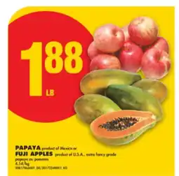 No Frills PAPAYA or FUJI APPLES offer