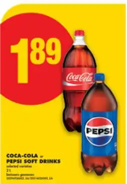 No Frills COCA-COLA or PEPSI SOFT DRINKS, 2 L offer