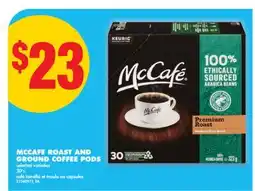 No Frills MCCAFE ROAST AND GROUND COFFEE PODS, 30's offer