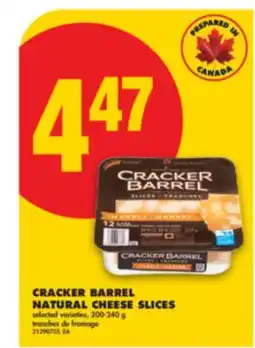 No Frills CRACKER BARREL NATURAL CHEESE SLICES, 200-240 g offer