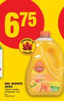 No Frills DEL MONTE JUGS 2.5 L offer