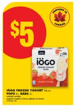 No Frills IÖGO FROZEN YOGURT, 946 ML, POPS 8' S, BARS, 4' S offer