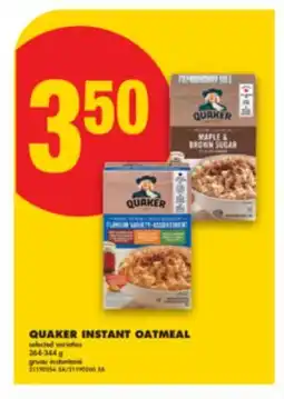 No Frills QUAKER INSTANT OATMEAL, 264-344 g offer
