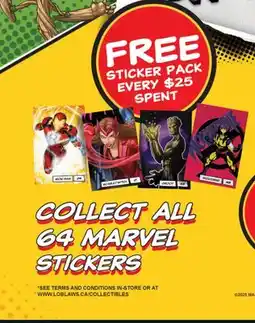 No Frills COLLECT ALL 64 MARVEL STICKERS offer