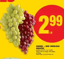 No Frills GREEN OR RED SEEDLESS GRAPES offer