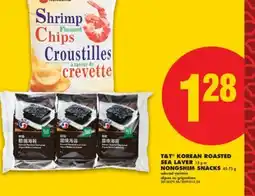 No Frills T & T KOREAN ROASTED SEA LAVER, 15 g or NONGSHIM SNACKS, 45-75 g offer