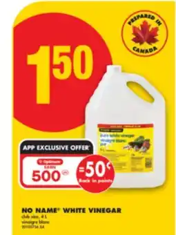 No Frills NO NAME WHITE VINEGAR, 4 L offer