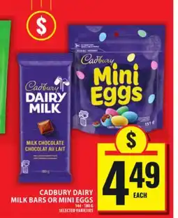 Food Basics CADBURY DAIRY MILK BARS OR MINI EGGS offer