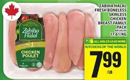Food Basics ZABIHA HALAL FRESH BONELESS SKINLESS CHICKEN BREAST FAMILY PACK offer