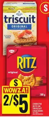 Food Basics CHRISTIE RITZ OR TRISCUIT CRACKERS offer