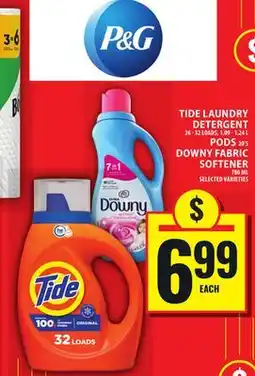 Food Basics TIDE LAUNDRY DETERGENT OR PODS OR DOWNY FABRIC SOFTENER offer