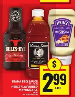 Food Basics DIANA BBQ SAUCE OR HEINZ FLAVOURED MAYONNAISE offer