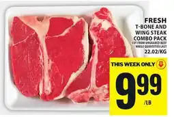 Food Basics FRESH T-BONE AND WING STEAK COMBO PACK offer