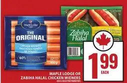 Food Basics MAPLE LODGE OR ZABIHA HALAL CHICKEN WIENERS offer