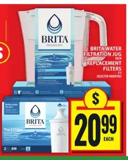 Food Basics BRITA WATER FILTRATION JUG OR REPLACEMENT FILTERS offer