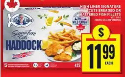 Food Basics HIGH LINER SIGNATURE CUTS BREADED OR BATTERED FISH FILLETS offer