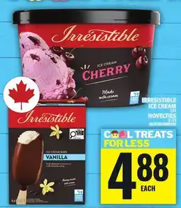 Food Basics IRRESISTIBLE ICECREAM OR NOVELTIES offer