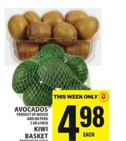 Food Basics AVOCADOS OR KIWI BASKET offer