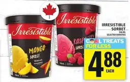 Food Basics IRRESISTIBLE SORBET offer