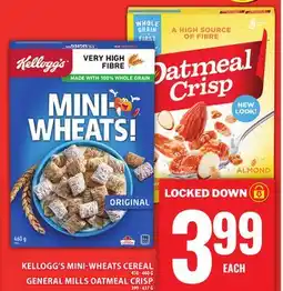 Food Basics KELLOGG'S MINI-WHEATS CEREAL OR GENERALMILLS OATMEAL CRISP offer