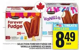 Food Basics SELECTION FOREVER FUDGE OR VANILLA SURPRISE ICE BARS offer