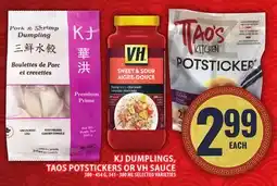 Food Basics KJ DUMPLINGS, TAOS POTSTICKERS OR VH SAUCE offer