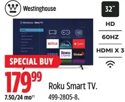 Canadian Tire Westinghouse Roku Smart TV offer