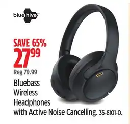 Canadian Tire Blue Hive Bluebass Wireless Headphones with Active Noise Cancelling offer