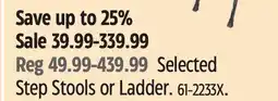 Canadian Tire Selected Step Stools or Ladder offer