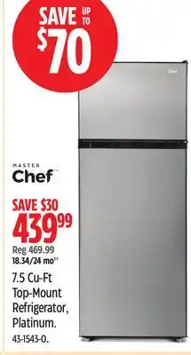 Canadian Tire Master Chef 7.5 Cu-Ft Top-Mount Refrigerator offer