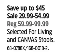 Canadian Tire For Living Selected For Living and CANVAS Stools offer
